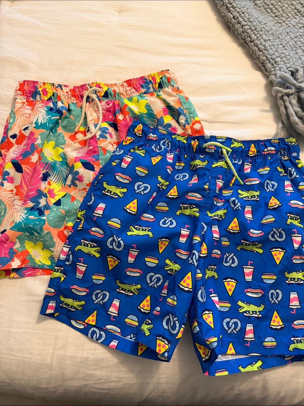 Cat & Jack Orange-Lined Boys Swim Trunks